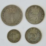 A full set of George III Maundy Money dated 1817 and comprising 4p, 3p, 2p and 1p coins.