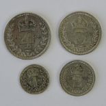 A full set of George V Forth Type Re-engraved Effigy Maundy Money dated 1934 and comprising 4p, 3p,