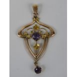A delightful Art Nouveau amethyst pendant,