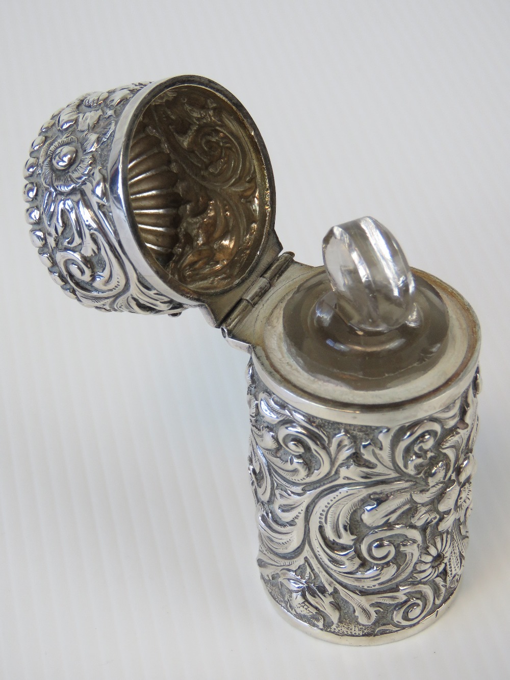 A Victorian HM silver travelling perfume bottle, - Image 2 of 4