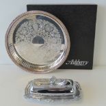 A silver plated tray by Ashberry within original box,
