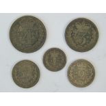 A full set of Victoria 'Young Head' Maundy Money dated 1861 and comprising 4p, 3p, 2p and 1p coins,