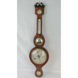 A 19th century mahogany five glass wheel barometer marked for Moltini and Son Wigan and comprising