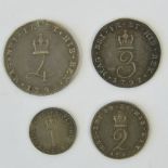 A full set of George III Maundy Money 'Wire Money' dated 1792 and comprising 4p, 3p,