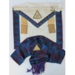 Masonic Regalia; a Royal Arch Provincial Companion apron, insignia removed,