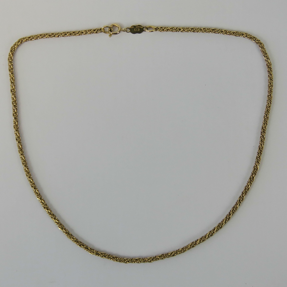 A 9ct gold fancy rope chain, 39.5cm long, hallmarked 375, 9g.