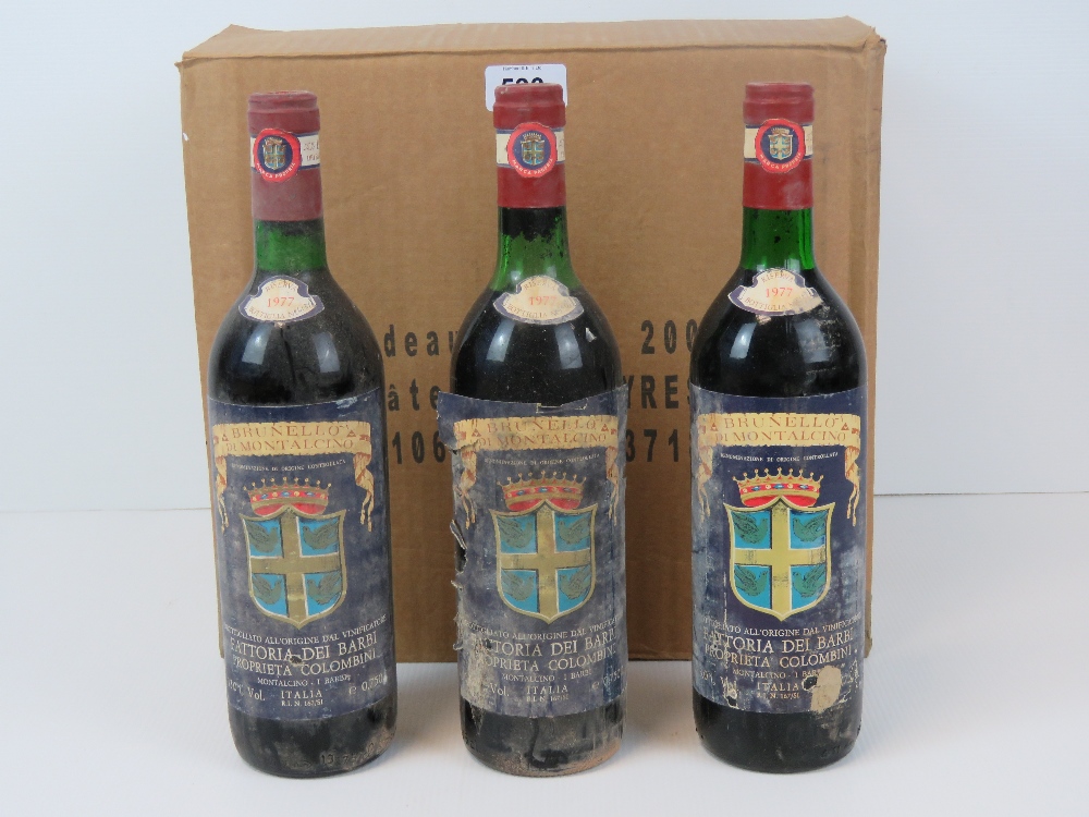 A part case (eleven bottles) of 1977 Brunello Di Montalcino 1977 Tuscan red wine,