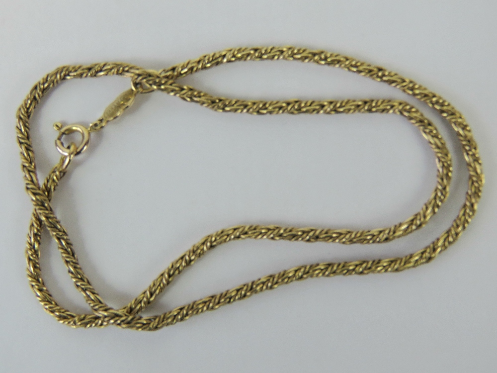 A 9ct gold fancy rope chain, 39.5cm long, hallmarked 375, 9g. - Image 2 of 2