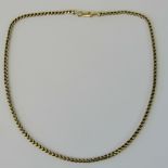 A 9ct gold fancy box link chain, 42.5cm long, 19.