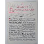 An A5 page from a Beatles fan magazine 'A tale of Four Beatles' bearing signatures Paul McCartney,