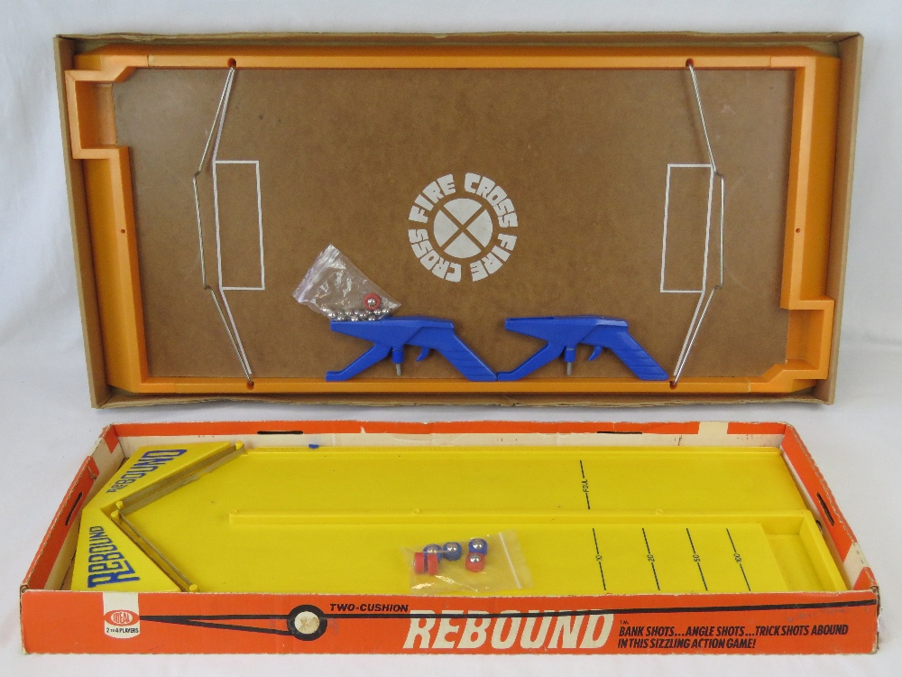 Vintage boardgames; 'Rebound' and 'Crossfire' by Ideal. Two items, boxes worn - contents unused. - Image 2 of 2