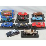 Eleven Burago presentation model vehicles, various makes.