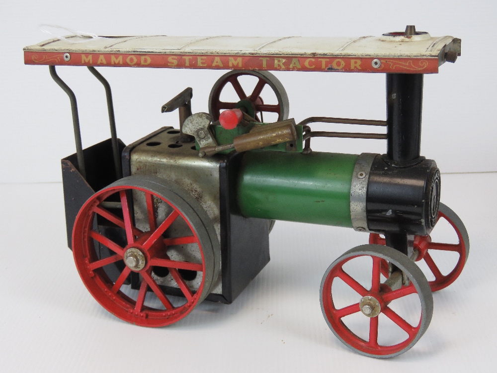 A Mamod scale model live steam traction engine, complete with single piston, spring-belt drive, - Image 2 of 2