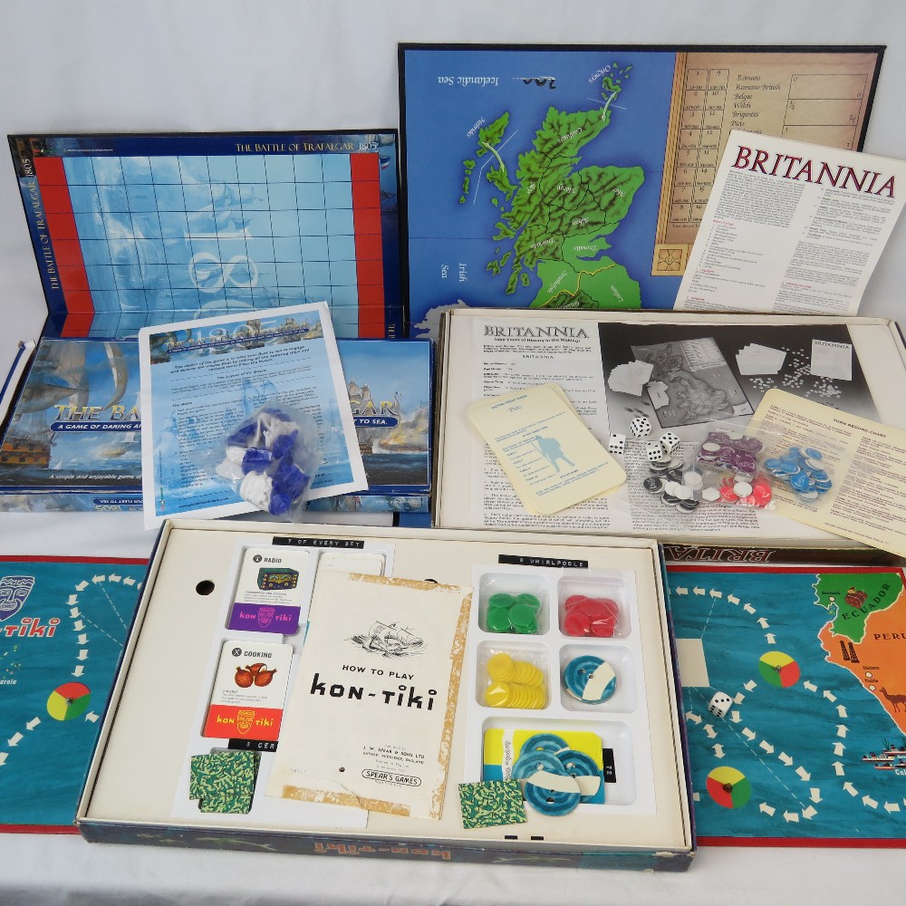 Vintage boardgames; 'Britannia' by Gibson Games, 'Kon-Tiki' by Spears Games, - Image 2 of 2