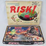 Vintage boardgames; 'Risk' Japanese version by MB Games, and 'Risk' by Waddingtons.