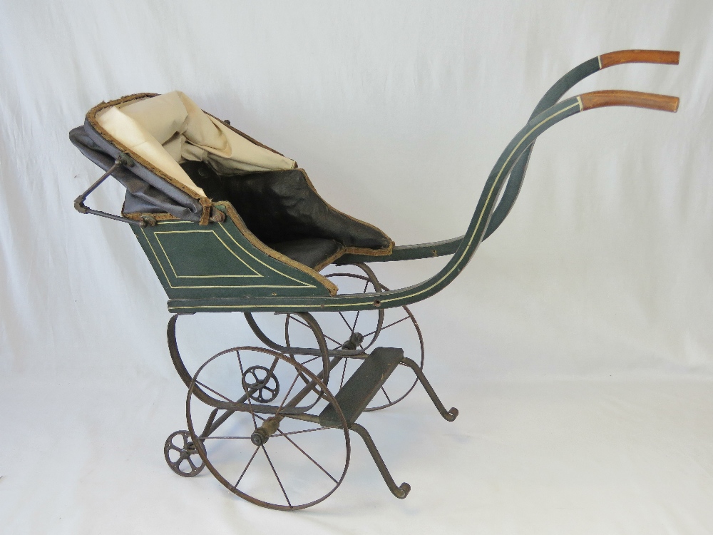 A Victorian dolls pram or pushchair with - Image 2 of 3