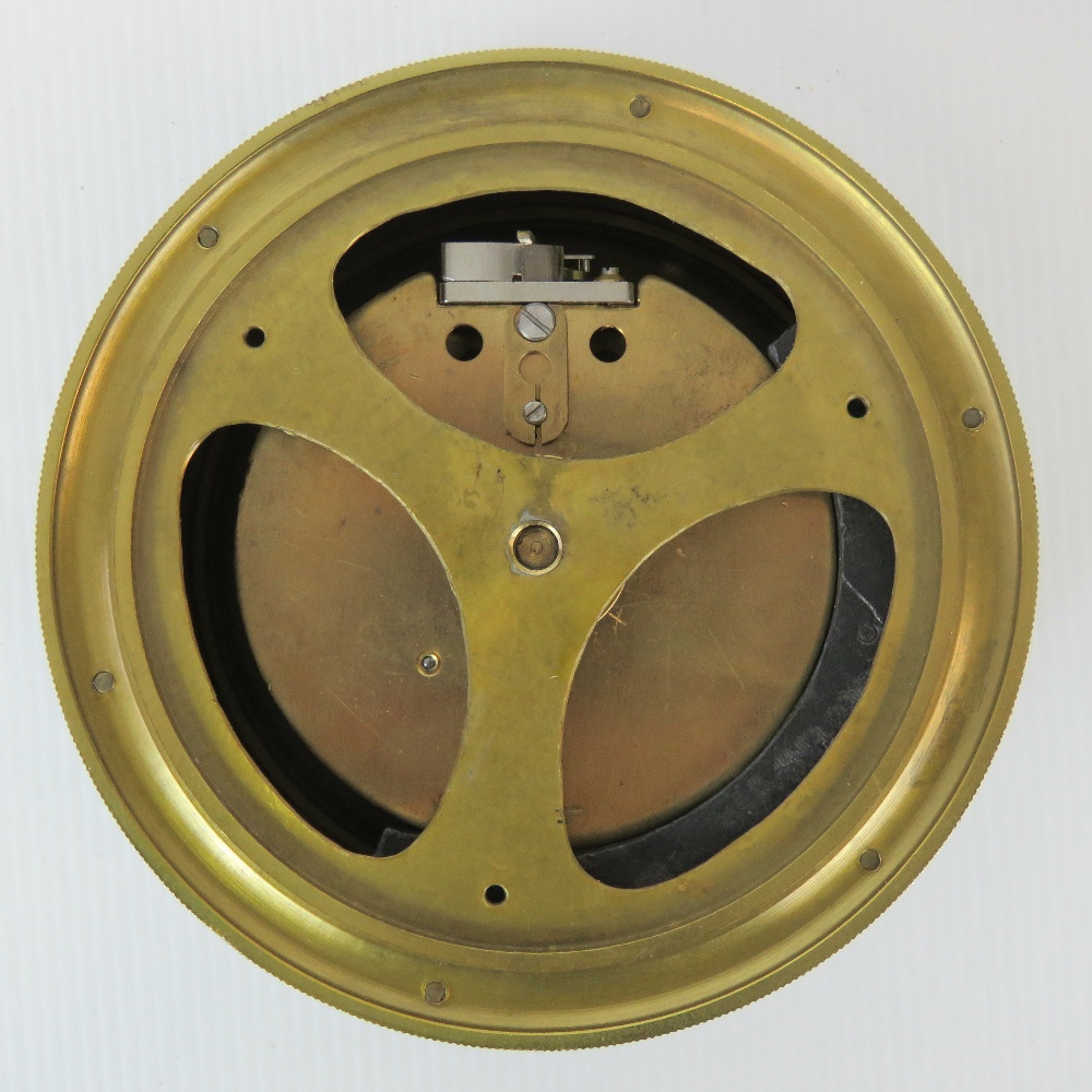 An incline plane brass drumhead clock wi - Image 4 of 4
