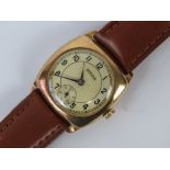 A vintage 9ct gold Bernex mens wristwatc