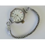 A French HM silver ladies manual wristwa