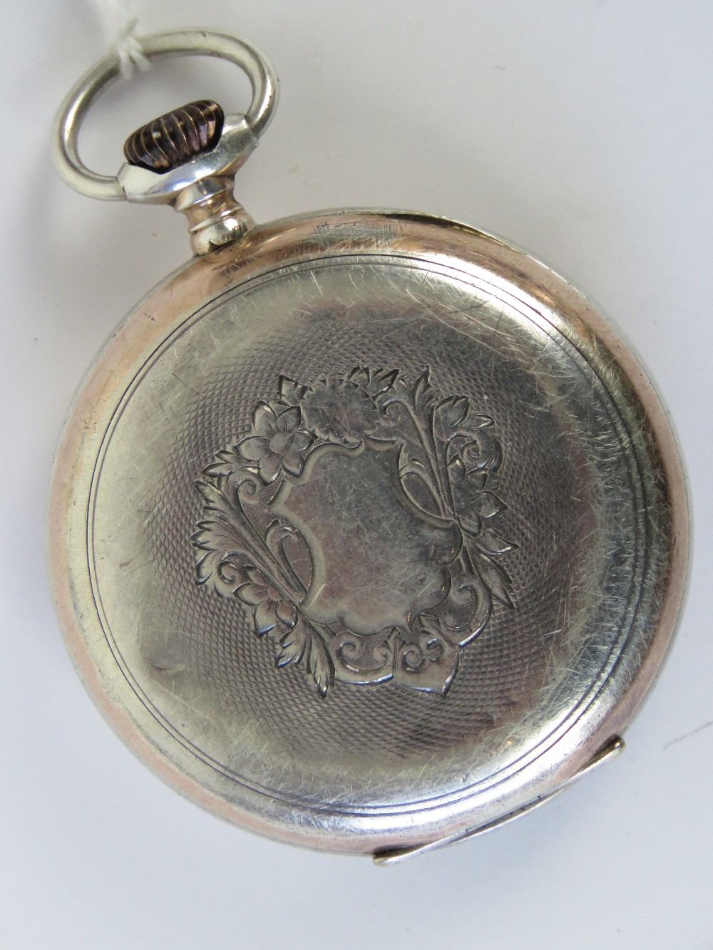 An Omega silver open face top wind pocke - Image 2 of 4