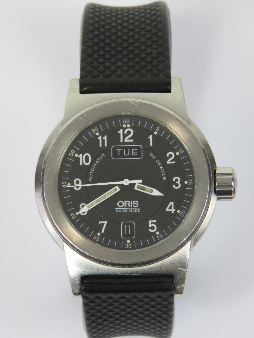 An Oris BC3 Day/Date 7500 automatic stai