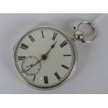 A HM silver open faced pocket watch havi