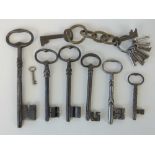 A small quantity of antique keys includi