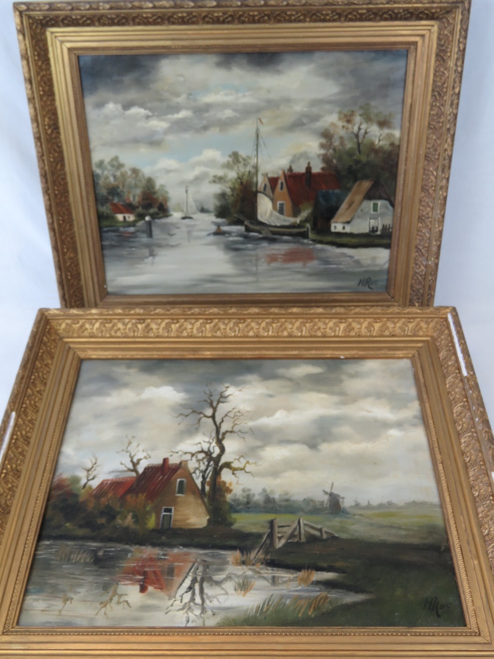 Dutch School. Early 20th C Oils on canva