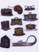 A GROUP OF VARIOUS TINDER BOXES AND POUCHES, MIDDLE AND FAR EAST. 19TH CENTURY TOGETHER WITH A LARGE