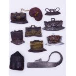 A GROUP OF VARIOUS TINDER BOXES AND POUCHES, MIDDLE AND FAR EAST. 19TH CENTURY TOGETHER WITH A LARGE