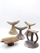 A COLLECTION OF VARIOUS TRIBAL HEAD RESTS, ETIOPIA AND WESTERN AFRICA. 19TH/ 20TH CENTURY (13)