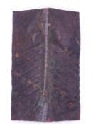 AN UNUSUAL BUDDHIST TANTRIC COPPER REPOUSE PANEL REPRESENTING A SYMBOLIC OFFERING WITH FLAYED BULL