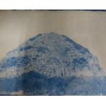 A RARE LATE 19TH CENTURY CYANOTYPE PRINT. A CRISTIAN TOMB ALGERIA. APPROX 18 X 14 CM.