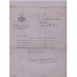 AMERICAN INTEREST. TWO RARE AUTOGRAPH LETTERS EACH ADDRESSED TO "MR POWER, ( 437 FIFTH AVENUE, NEW