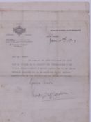 AMERICAN INTEREST. TWO RARE AUTOGRAPH LETTERS EACH ADDRESSED TO "MR POWER, ( 437 FIFTH AVENUE, NEW