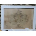 AN INTERESTING HAND DRAWN MAP OF "THE WORLD" INSCRIBED " DRAWN BY MASTER CHADWICK AT MR POTTERS