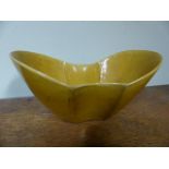 AN INTERESTING ORIENTAL ?? YELLOW GLAZED PORCELAIN BOWL 15CM WIDE