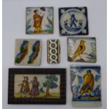 A COLLECTION OF DELFT AND FAIENCE POTTERY TILES, VARIOUS. (QTY)
