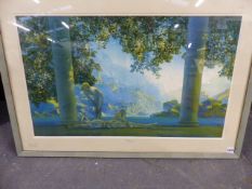 AFTER MAXDIELD PARRISH (AMERICAN ) ???? COLOUR LITHOGRAPH BY THE HOUSE OF ART, NEW YORK, 45 X 74CM