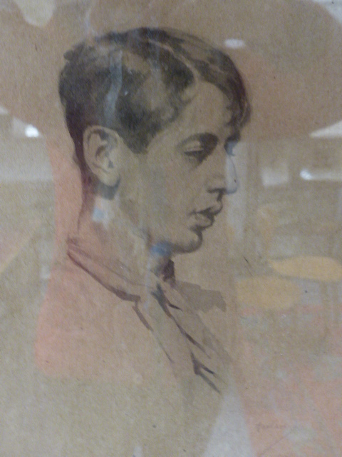 EARLY 20TH CENTURY ENGLISH SCHOOL, "PORTRAIT OF A YOUNG MAN", INDISTINCTLY SIGNED AND DATED,