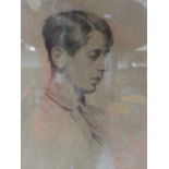 EARLY 20TH CENTURY ENGLISH SCHOOL, "PORTRAIT OF A YOUNG MAN", INDISTINCTLY SIGNED AND DATED,