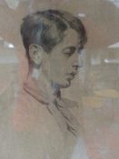 EARLY 20TH CENTURY ENGLISH SCHOOL, "PORTRAIT OF A YOUNG MAN", INDISTINCTLY SIGNED AND DATED,