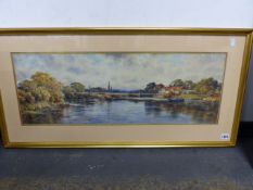 ALFRED MACDONALD (ENGLISH 19TH/20TH CENTURY) HURLEY LOCK, MARLOW, 28 X 76CM