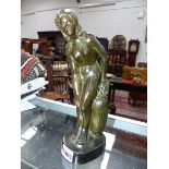 JUST ANDERSEN, DANISH 20TH CENTURY SCHOOL. A NUDE MAIDEN. SIGNED. BRONZE. 27CM HIGH