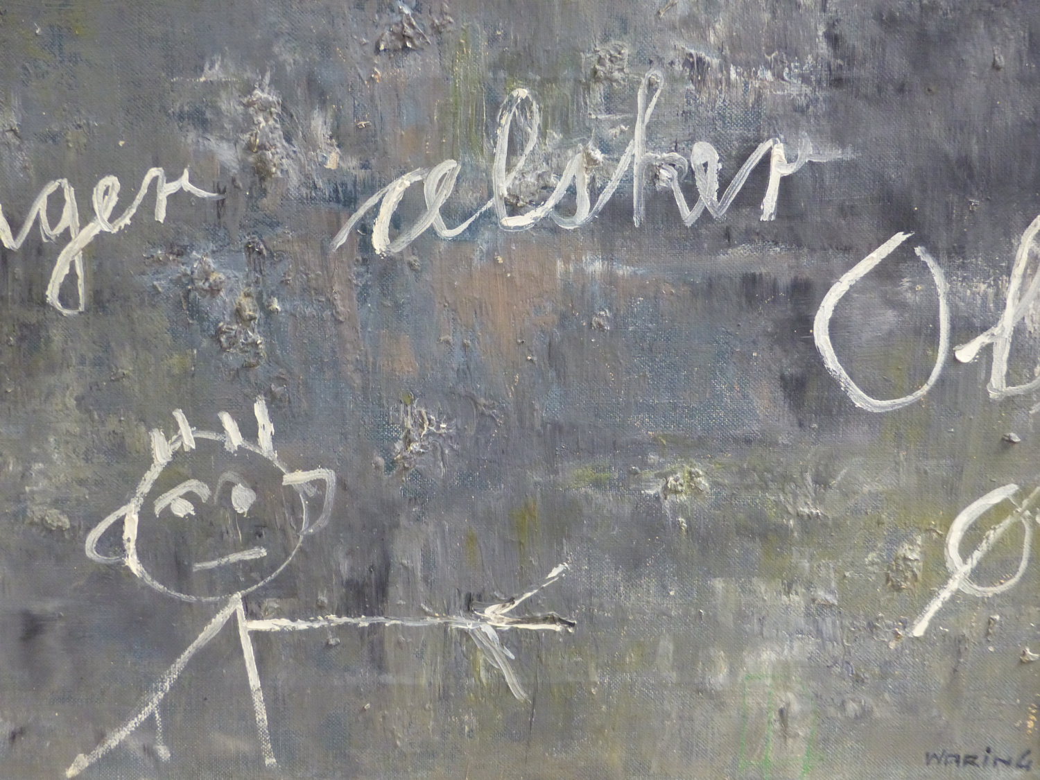 (ARR) ?? WARING, BLACKBOARD STUDY, SIGNED, OIL ON CANVAS, 30 X 40CM