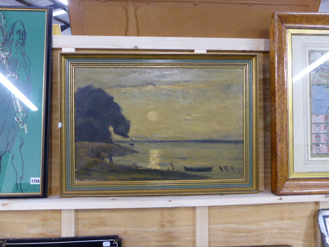 ENGLISH 20TH CENTURY SCHOOL, A COASTAL VIEW, SIGNED INDISTINCTLY, OIL ON CANVAS, 41 X 61CM - Image 2 of 9