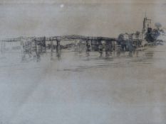 (ARR) JAMES ABBOTT MACNEILL WHISTLER, THE LITTLE PUTNEY NO 1, ETCHING, BEARS FAINT BUTTERFLY