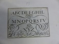A SMALL COLLECTION OF 17TH/18TH CENTURY PRINTS OF CALLIGRAPHY STYLES AND EXAMPLES, UNFRAMED