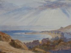 ALFRED VICKERS (1786-1865), DOVER FROM THE CASTLE HILL, SIGNED, WATERCOLOUR, 24.5 X 36CM