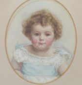 WINIFRED MARSHALL (FL 1898-1919), OVAL PORTRAIT OF A CHILD, SIGNED, WATERCOLOUR, 24 X 19CM